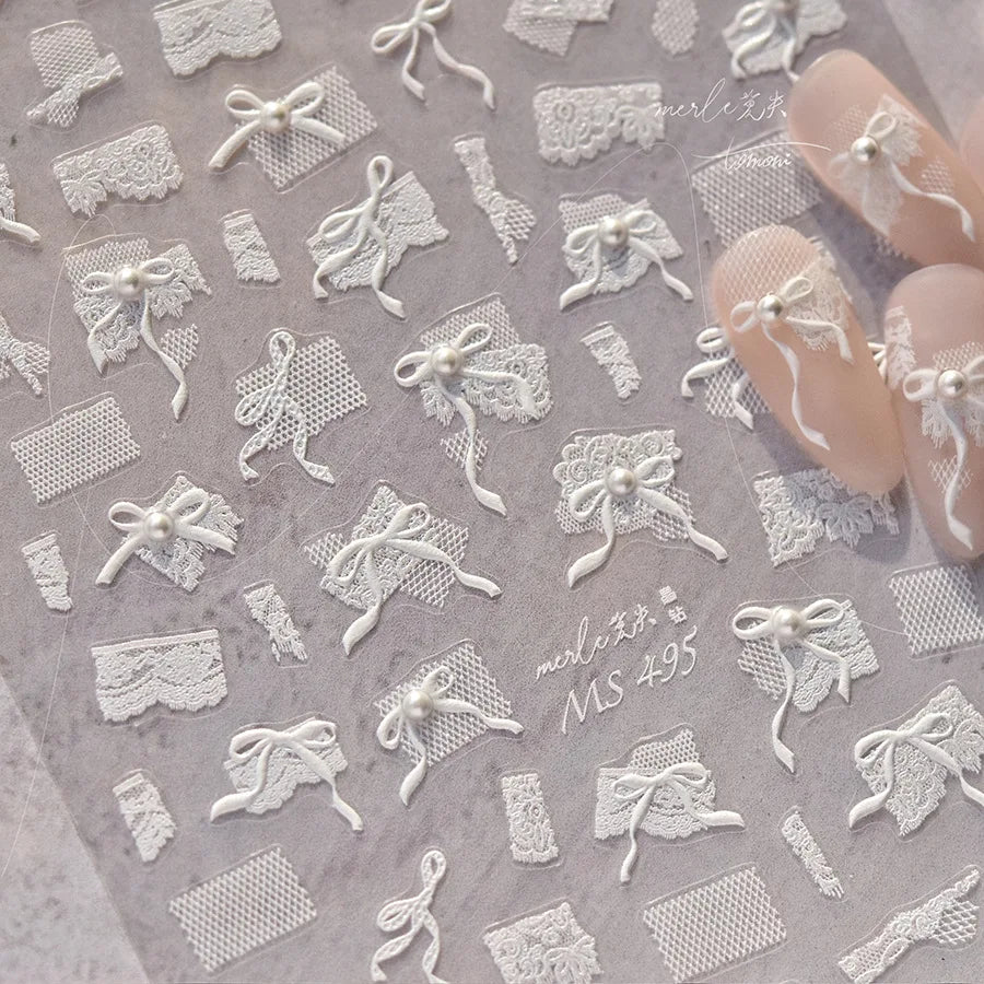 Gold Snowflake Bowknot Snowman Lovely Christmas 3D Self Adhesive Nail Art Sticker Rhinestone 5D Embossed Reliefs Manicure Decals