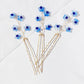 Vintage Blue Rhinestone Hair Comb Wedding Hair Accessories Bridal Hair Clip Headpiece Jewelry Bride Tiara Hair Ornament Gift