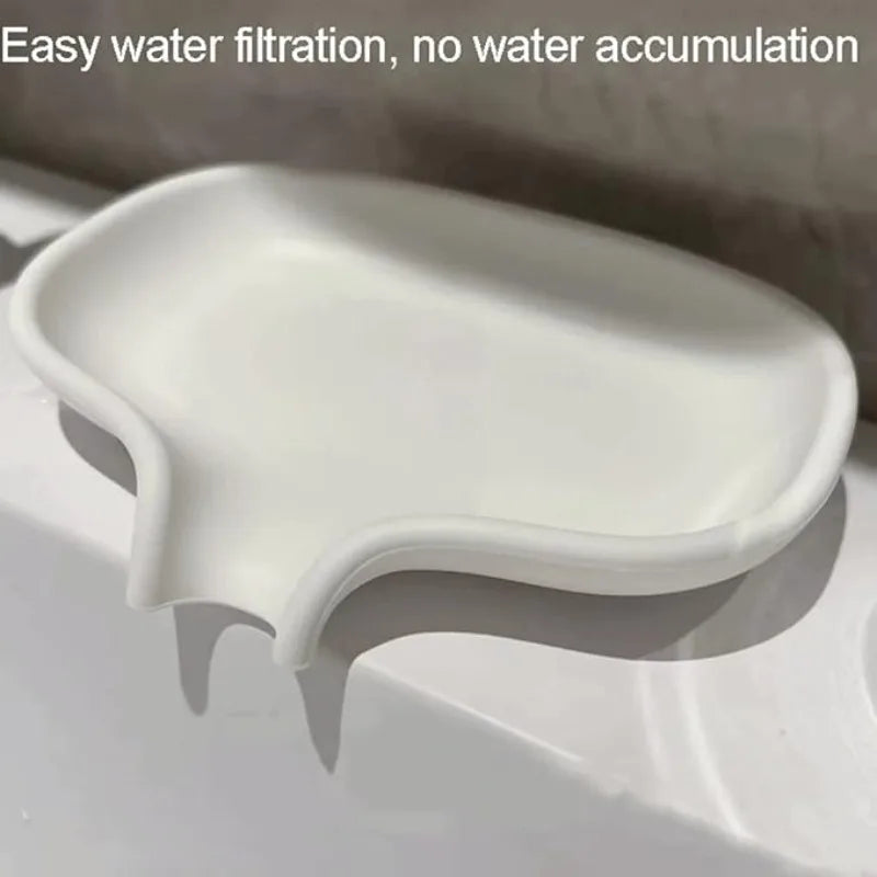 Minimalist Rectangular Soap Dish with Drainage Holes Modern Bathroom Holder Durable Plastic Soap Saver for Sink Shower Tray
