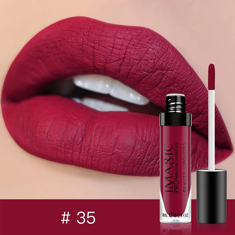 IMAGIC 1pcs matte  Sexy 28 color Matte Lipstick lipgloss Waterproof Long Lasting Gloss Beauty makeup lip gloss fashion lip