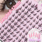80 Clusters of Brown Natural Fox-Style Cat Eye False Eyelashes Makeup Tools, Natural Segmented Eyelash Bundles Makeup Tools