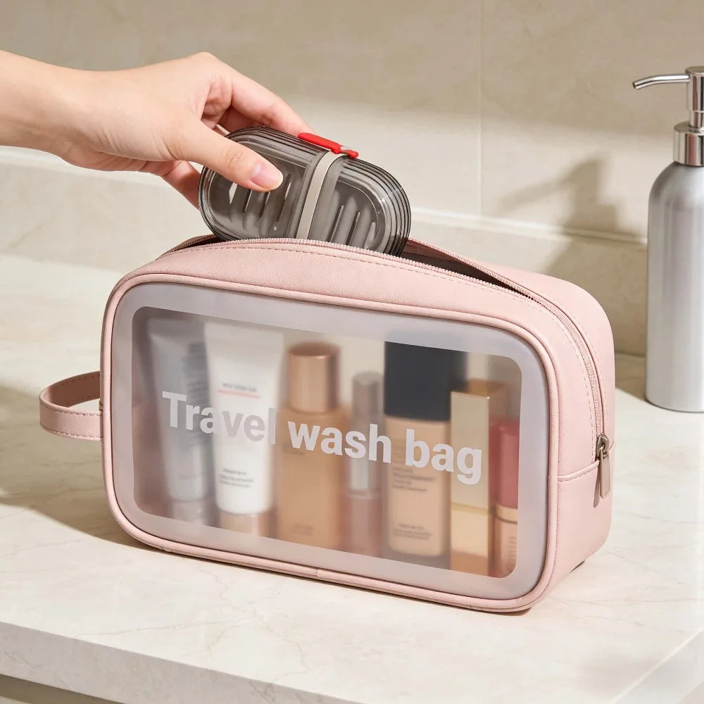 Light Luxury Travel Soap Box with Drainage,Large Capacity Holder,Leakproof Portable Case with Lid for Bathroom & Business Trip