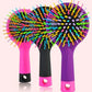 Rainbow Air Volume Paddle Hair Comb Brush with Makeup Mirror Detangler Hair Curl Straight Massage Comb Brush Hair Styling Tools