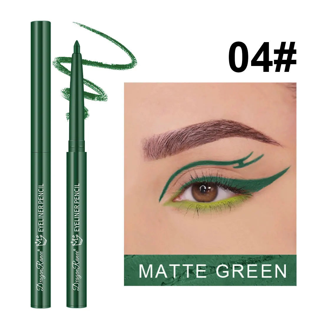 12 Color Matte Glitter Gel Eyeliner Pencil Waterproof Smudge-Proof Smooth Matte White Eyeliner Pen Long-Lasting Eye Liner Makeup