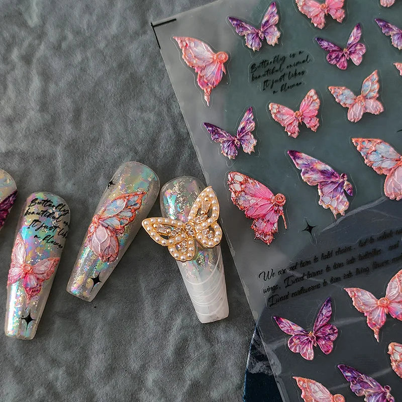 Gold Snowflake Bowknot Snowman Lovely Christmas 3D Self Adhesive Nail Art Sticker Rhinestone 5D Embossed Reliefs Manicure Decals