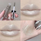 SHAQINUO Water Light Mirror Lip Gloss Lasting Moisturizing Cool Black Silver Gray Pearlescent Fine Sparkling Lipstick Lip Oil