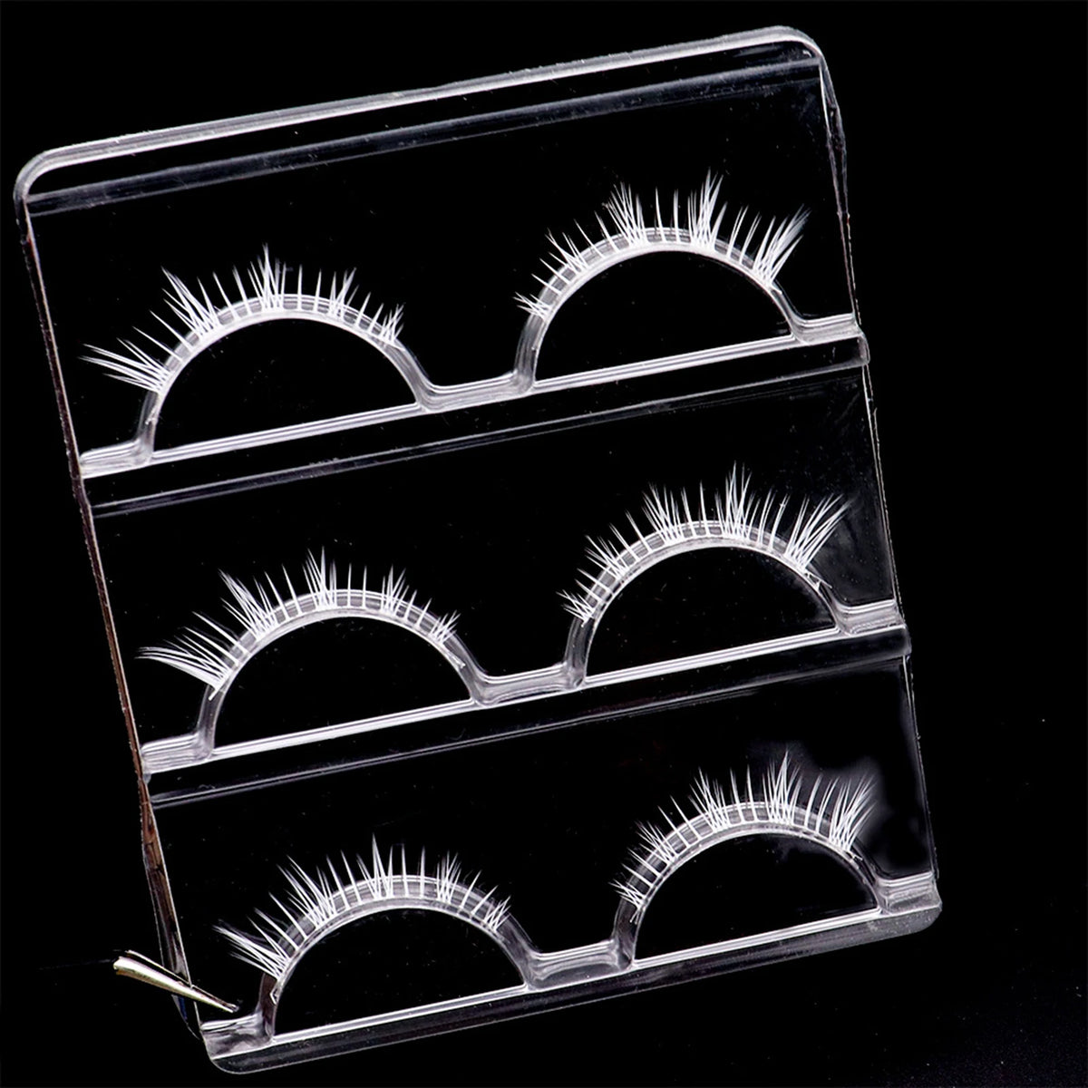White Feather Lashes Strips Manga Cosplay False Eyelashes Full Srip Cluster Lashes Extensions Halloween Christmas Party Makeup
