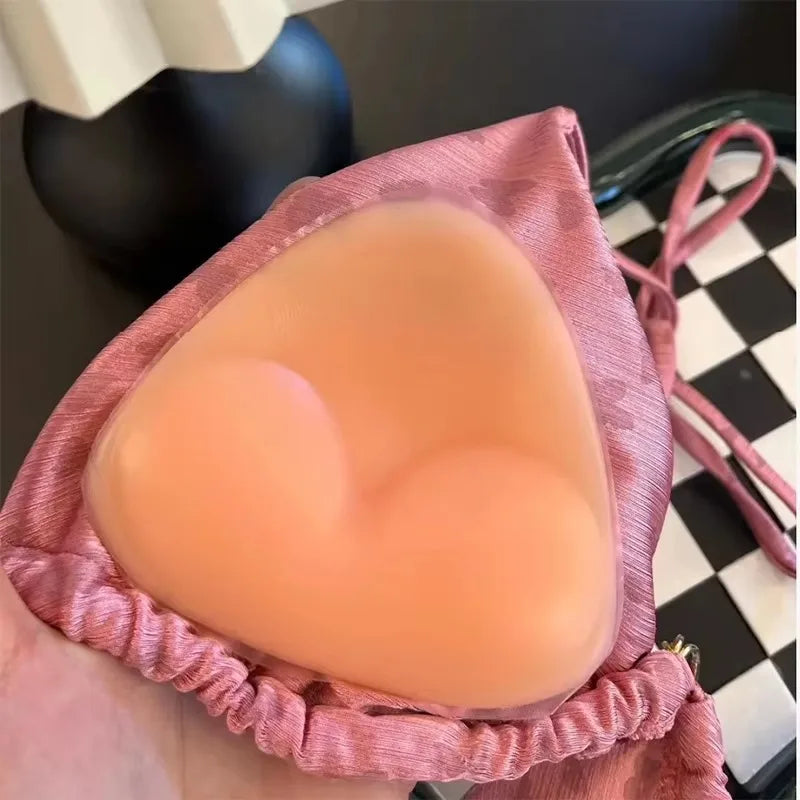 Swimwear Silicone Bra Inserts Push Up Padded Thick Sponge Breast Lift Pads Women Breathable Swimsuit Bikini Cup Enhancer