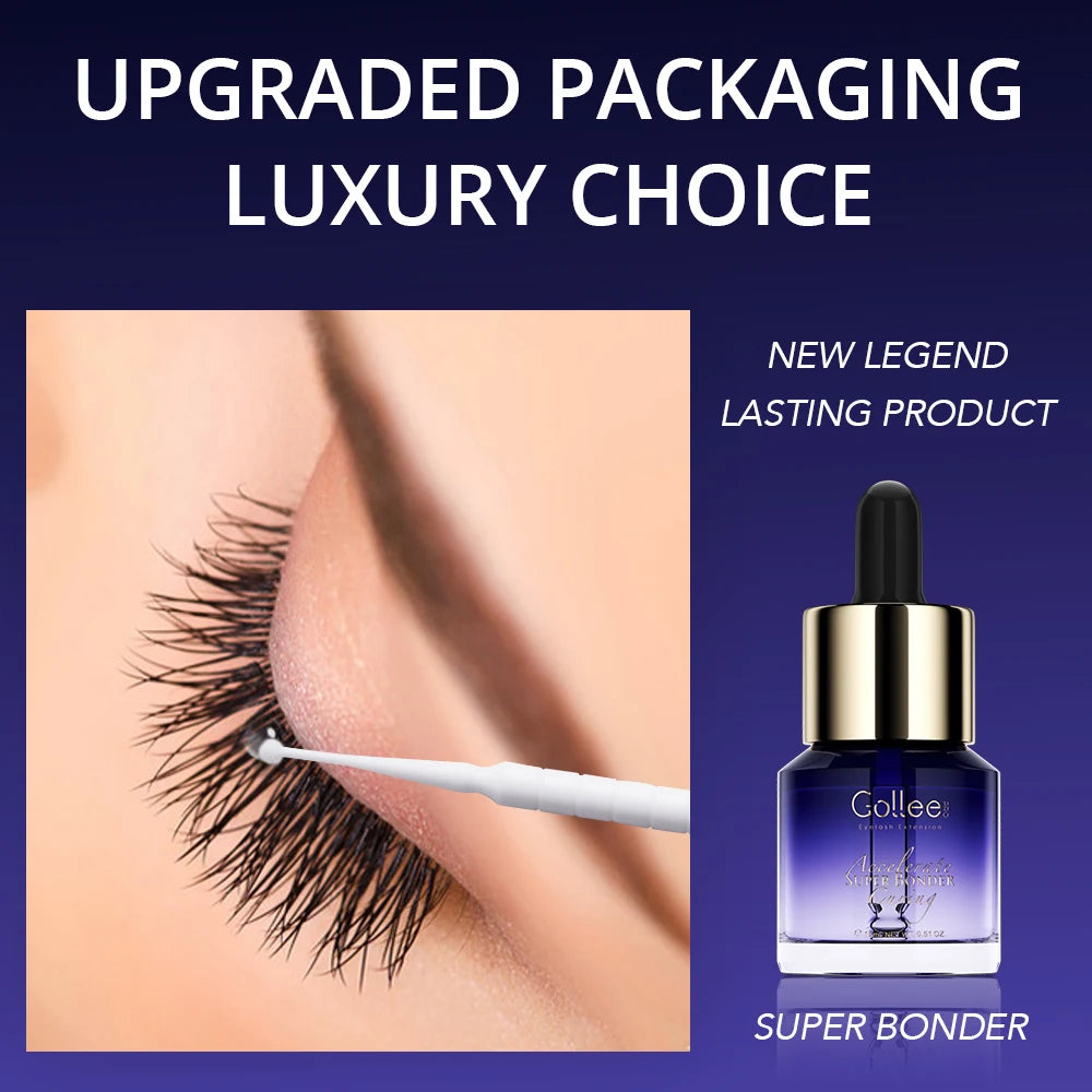 Gollee 0.5s Fast Dry Lash Extension Glue Pro Eyelashes Adhesive Glue Waterproof Grafting Eyelash Super Bonder for Salon Makeup