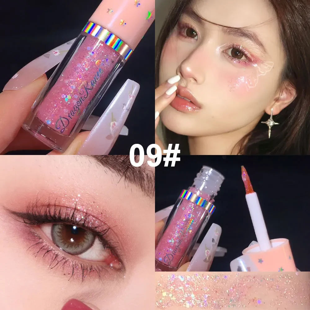 Blue Sequins Liquid Eyeshdaow Glitter Gel Shiny Metallic Eyeliner Pen Diamond Shimmer Waterproof Eye Beauty Party Makeup Tool