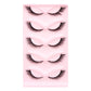 5 Pairs Fluffy False Eyealshes Fox Cat Eye Lashes Winged False Eyelashes Fox Eye Faux Mink Eyelashes Silk Lashes Makeup