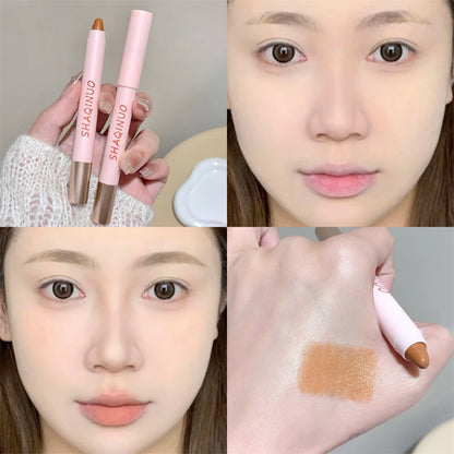 Contour Stick Cream Bronzer Highlighter Makeup Stick for Face Easy to Blend & Long Lasting Natural Make Up 3D Nose Shadow Repair