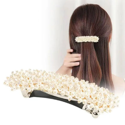 1pc Korean crystal hair clip, spring clip, hair clip at the back of the head, temperament, rhinestone ponytail clip, top clip