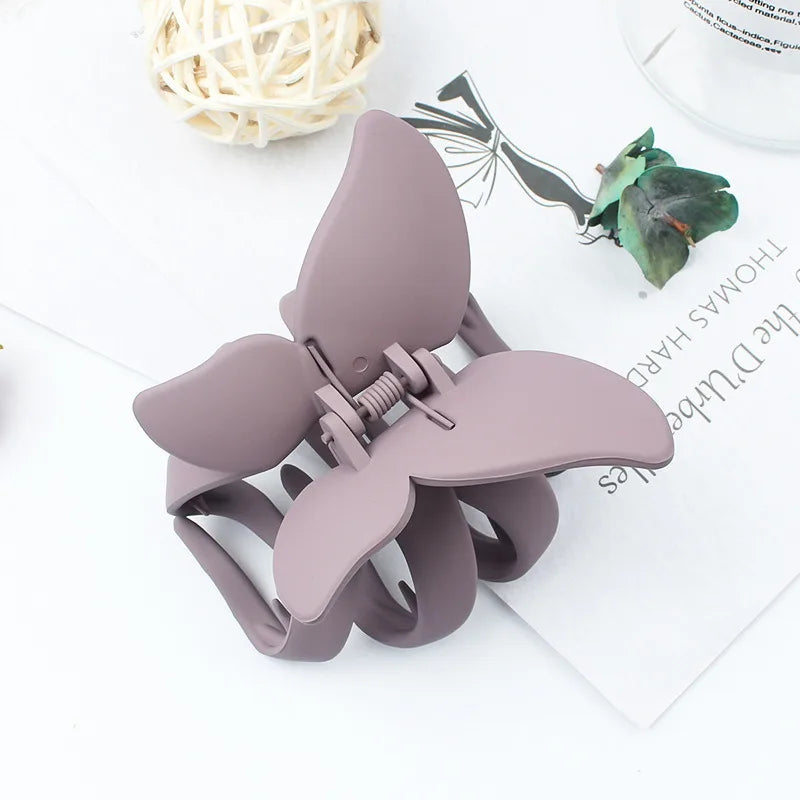 Frosted Butterfly Hair Clip Women Korean Simple Solid Color Fashion Exquisite Shark Clip for Girls Hair Style Accessories