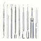 Multicolor Double-ended Stainless Steel Cuticle Pusher Dead Skin Push Remover For Pedicure Manicure Nail Art Cleaner Care Tools