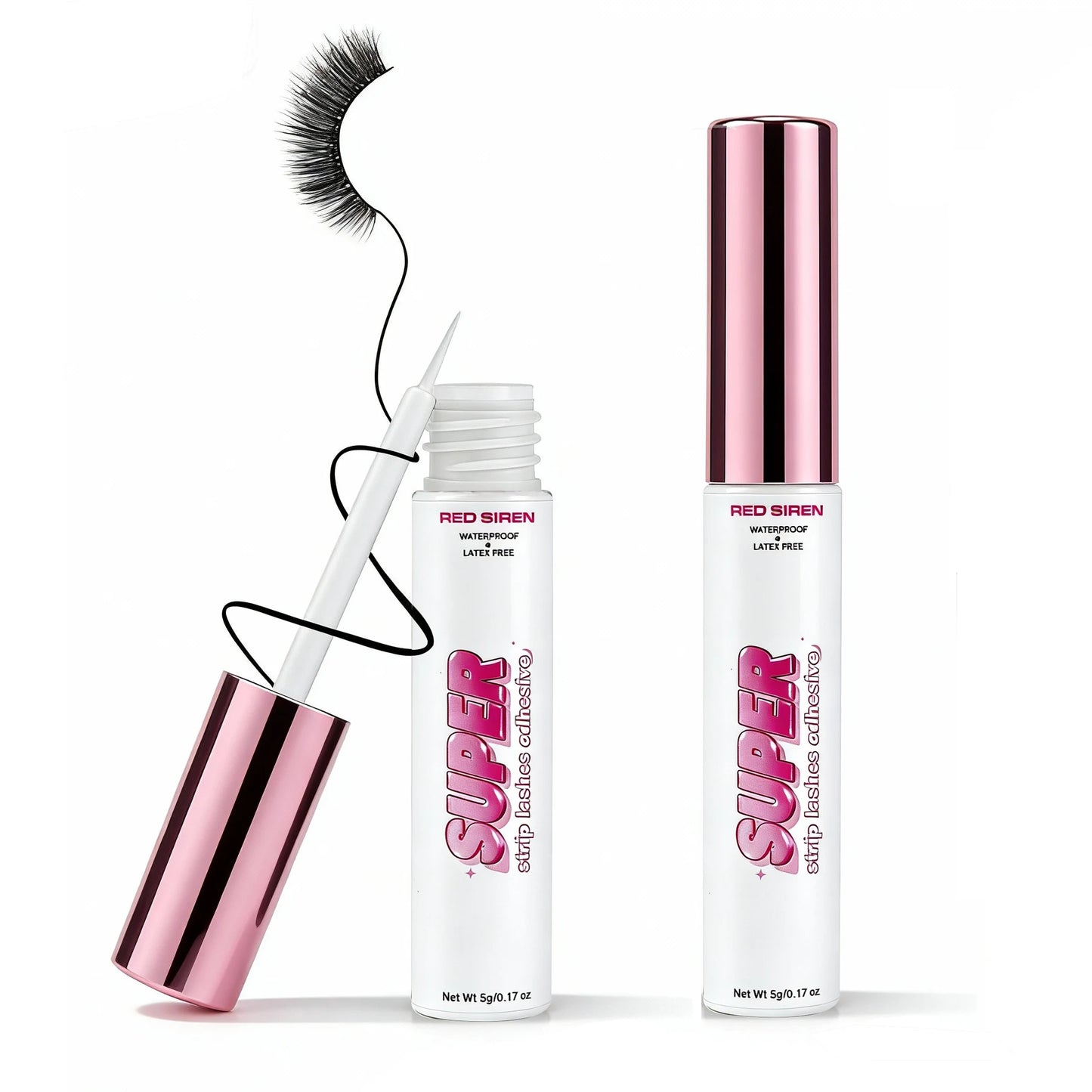 RED SIREN False Eyelash Glue Latex-Free Waterproof Super Strong White Glue for Eyelashes 5ml Full Strip Lashes Glue Makeup Tool