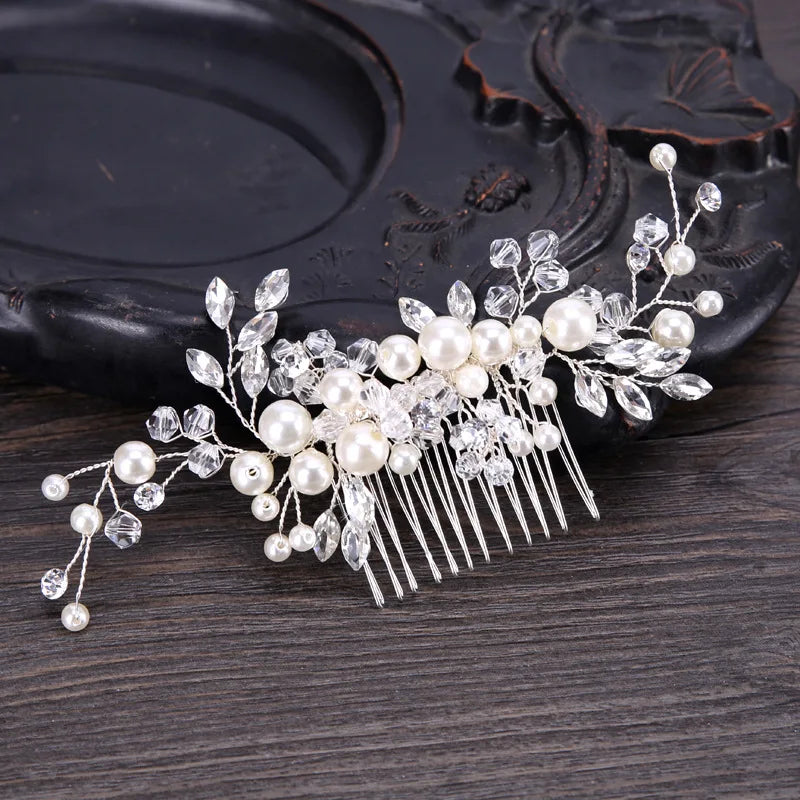 Wedding Comb Head Jewelry Bride Hair Clips Headpiece Crystal Women Tiaras Bridal Hair Accessories Women Hair Ornaments SL
