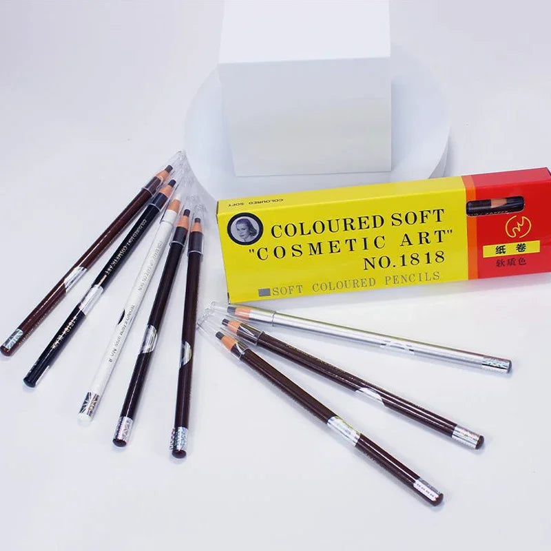 1818 Waterproof Eyebrow Pencil Microblading Permanent Makeup Dermatograph Pencil Peel Off Pull Roll Paper Eyebrow Pencil Set