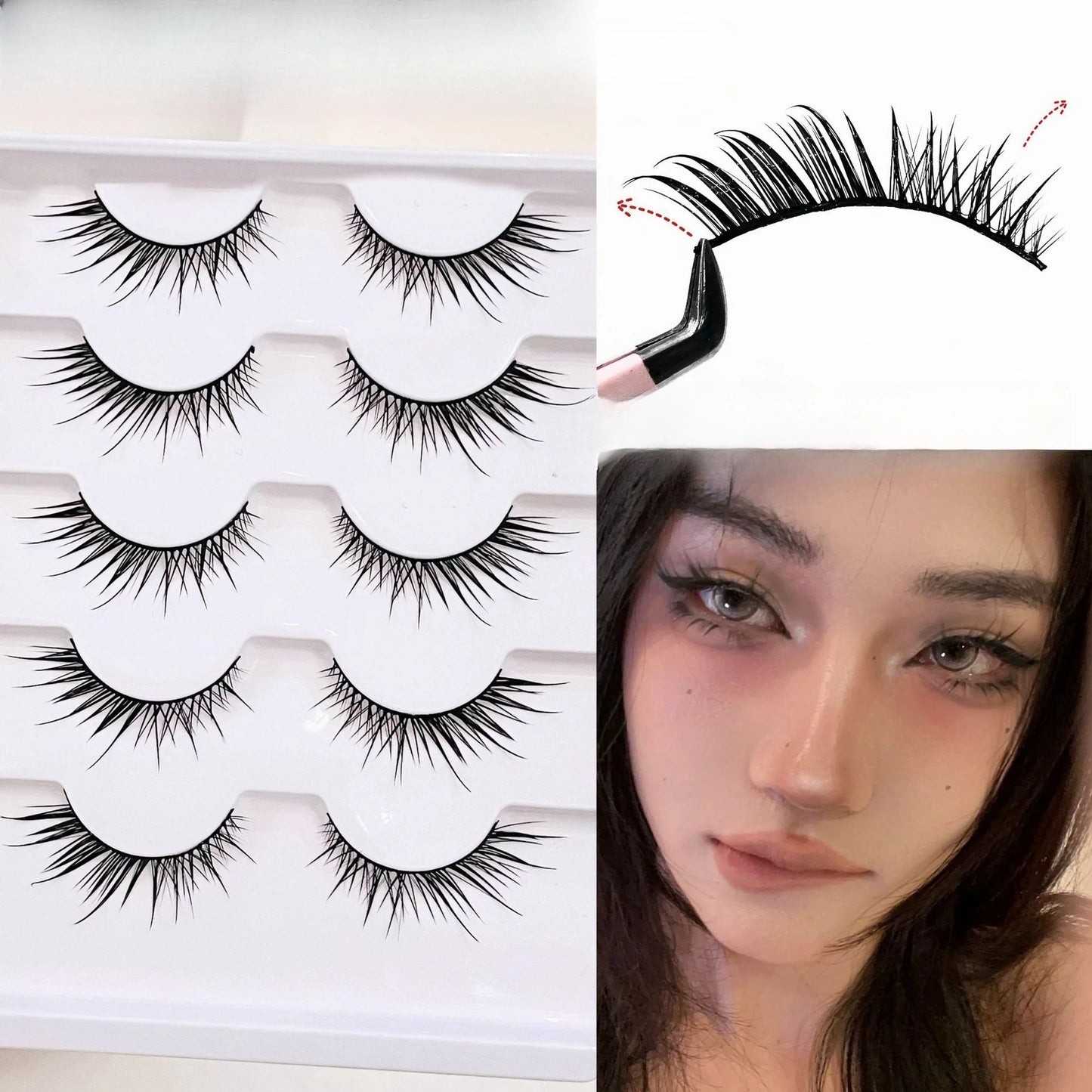 Fox Lash Clusters False Eyelashes Winged Lashes Clusters Manga Lashes Diagonal Flare Eyelashes Faux Cil Eye Lashes