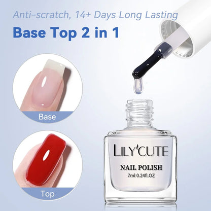 LILYCUTE 7ml Dark Red Nail Polish Water-based Colorful Glitter Sequins Air Dry No Need Cure Nail Art Supplies Gorgeous Color