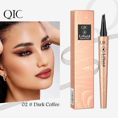 Eyebrow Pencil Liquid Waterproof Eyebrow Pencil Smudge-proof Brow Pencil With 4 Tip Microblade Eyebrow Pen Long-lasting Natural