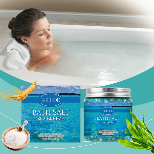 EELHOE Bath Sea Salt Gently Cleanses and Smooths the Skin, Moisturizing and Refreshing, Non Greasy Skincare Bath Sea Salt 120g