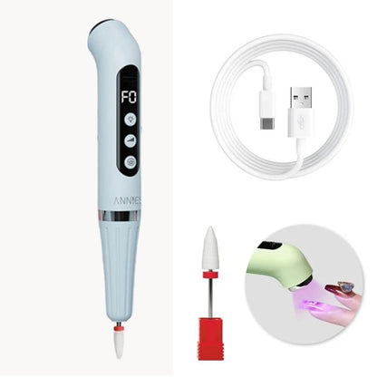 Professional 2-in-1 USB Nail Drill & LED Lamp - Cordless Rechargeable Manicure Tool for Home Salon Use, Portable Nail Machine