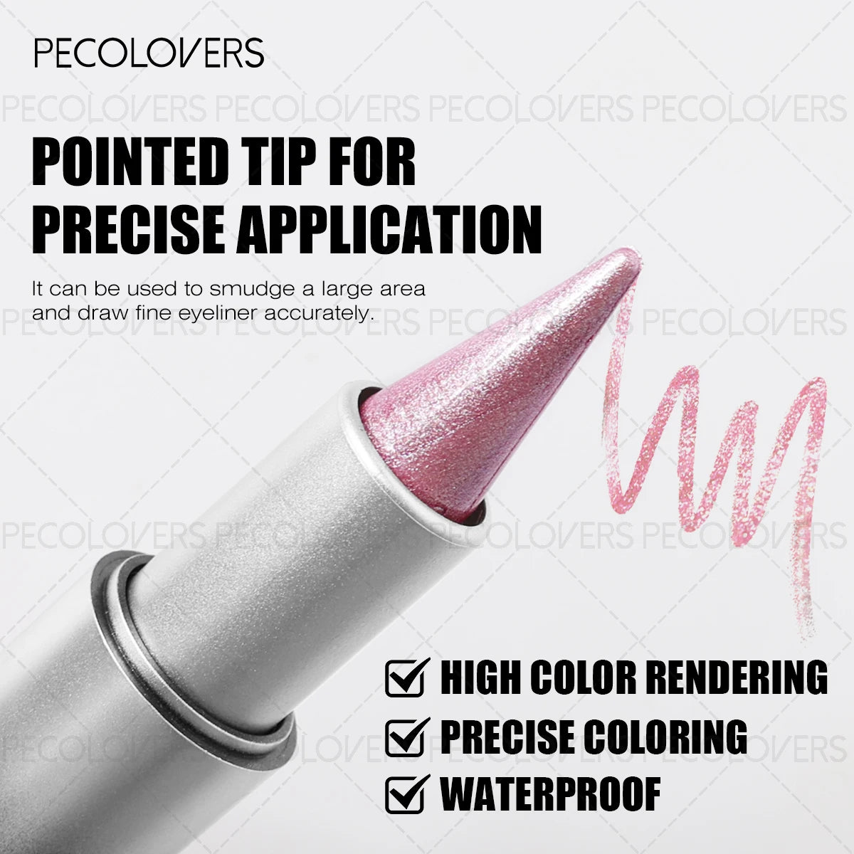 1 Pc Monochromatic Glitte Shiny Eyeshadow Pen & Eyeshadow Stick, Beautiful Eye-cathing Eye Makeup Look, Perfect Gifts