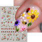 3D Embossed Kawaii Ladybug Sliders Spring White Daisy Flowers Nail Stickers DIY Simple Petals Wedding Nails Decals Accesories