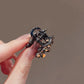 Crystal Flowers Shark Clip Small Premium Hair Clip Claw Clamp Disc Hair Clip Headwear Girls Women Hair Accessories