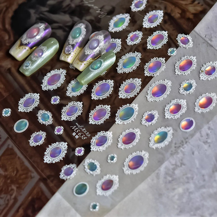 Golden Thread Butterfly Jelly Series Nail Art Stickers High Quality New Bronzing DIY Manicure Decal Decoration