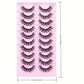 10 Pairs  Natural Fluffy D Curl 3D Volume Wispy False Eyelashes with Clear Band - Soft, Lightweight, and  - Reusable Lashes