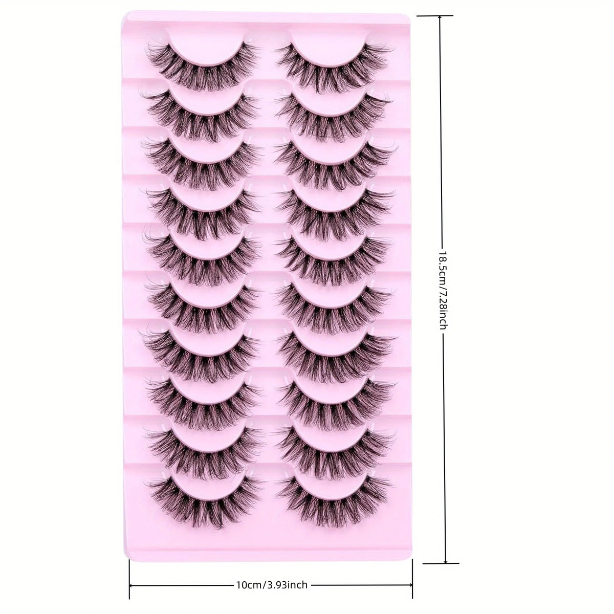 10 Pairs  Natural Fluffy D Curl 3D Volume Wispy False Eyelashes with Clear Band - Soft, Lightweight, and  - Reusable Lashes
