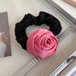 Sweet Flower Rose Hair Rope Hair Tie Scrunchies Silk Satin Hair Rope Korean Style Headwear Elastic Hair Band Ponytail Holder