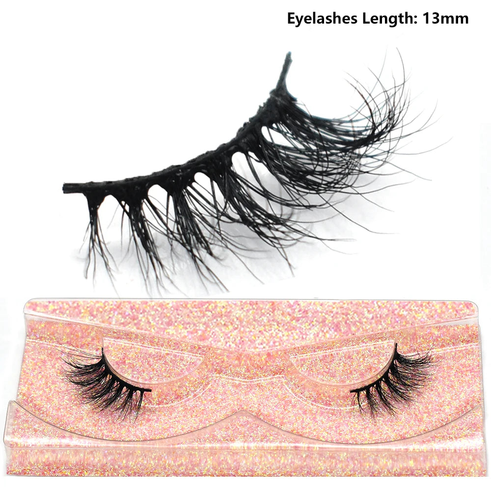 Half Eye Lashes Natural 3D Mink Short False Eyelashes Fluffy Wispy Cross Strip Fake Lashes Soft Half Eyelashes Extension Makeup