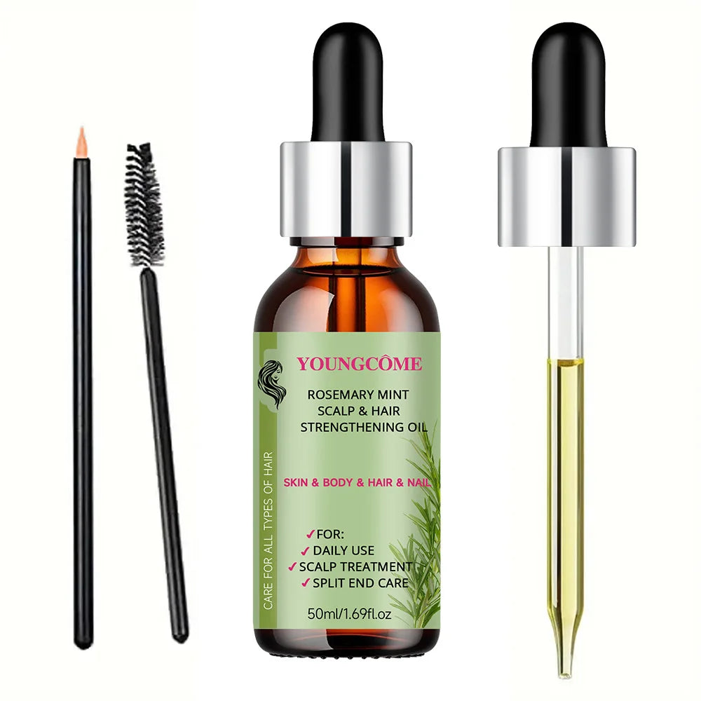 Rosemary Mint Scalp Hair Strengthening Oil,Deep Hydration,Repairs Damage，Enhances Shine，Promotes Growth，Smooths & Detangles