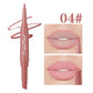 Double Head Matte Lip Liner Pencil 2 in 1 Long Lasting Waterproof Nude Red Lipstick Brighten Outline Makeup Stick