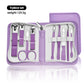 9/18/24/30 PCS Stainless Steel Manicure Set in Dazzling Purple & Blue - Modern Style Nail Clippers with Convex Blade, Non-Scente