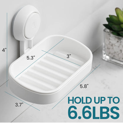 TAILI Bathroom Soap Dishes Holder Self Draining Soap Box with Super Suction Portable Soap Container for Bathroom Accessories
