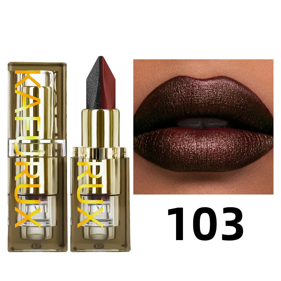 6 Color Glitter Two-tone Lipstick Purple Black Matte 1pc Lipsticks Cosmetics Easy to Use Lip Tint Makeup Lip Beauty Red Pigment