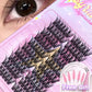 80 Clusters of Brown Natural Fox-Style Cat Eye False Eyelashes Makeup Tools, Natural Segmented Eyelash Bundles Makeup Tools