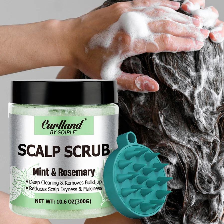 300g Rosemary Mint Scalp Scrub Deep Cleansing Refreshing Shampoo Oil Control or Hair Scalp Massager Care Products for Itchy Scal