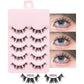 DINGSEN 5 Pairs Manga Lashes Eyes Lashes Soft Natural Long Eyelashes Fake Lashes Anime Wispy Strip False Eyelashes Makeup