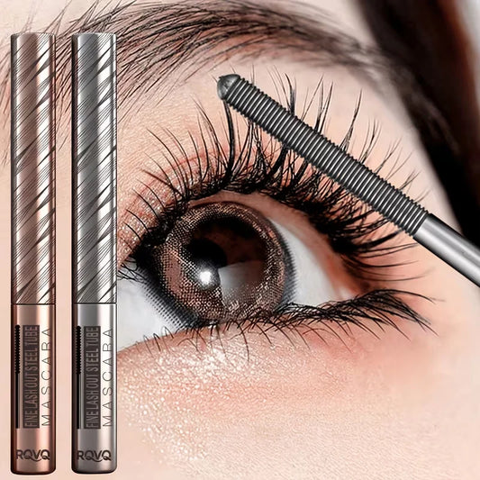 Waterproof Steel Tube Mascara,Black/Brown Waterproof Lengthening Curling Mascara,Non-Smudging Long-Lasting Volume Eyelash Makeup