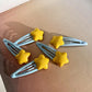 1/2/5 Pcs Y2K Hairpin Yellow Star Designs Bangs Side Clip Blue BB Barrettes Hair Snap Clips Summer Girls Hair Accessories