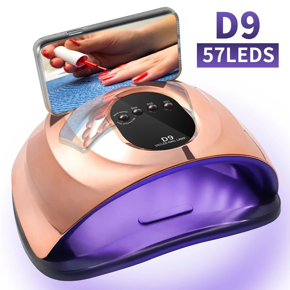 Nail Art Phototherapy Lamp With 57 LEDS Quick Drying Nails Light Have 3 Timer Modes LCD Display for Manicure Salon/Home Dryer