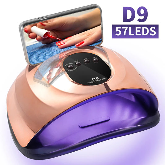 Nail Art Phototherapy Lamp With 57 LEDS Quick Drying Nails Light Have 3 Timer Modes LCD Display for Manicure Salon/Home Dryer