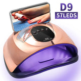 Nail Art Phototherapy Lamp With 57 LEDS Quick Drying Nails Light Have 3 Timer Modes LCD Display for Manicure Salon/Home Dryer