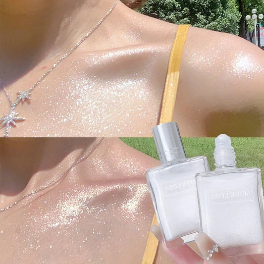 Liquid Highlighter Makeup High Glossy Pearlescent Body Face Shimmer Shine White Eyeshadow Highlighter Contouring Stick Cosmetics