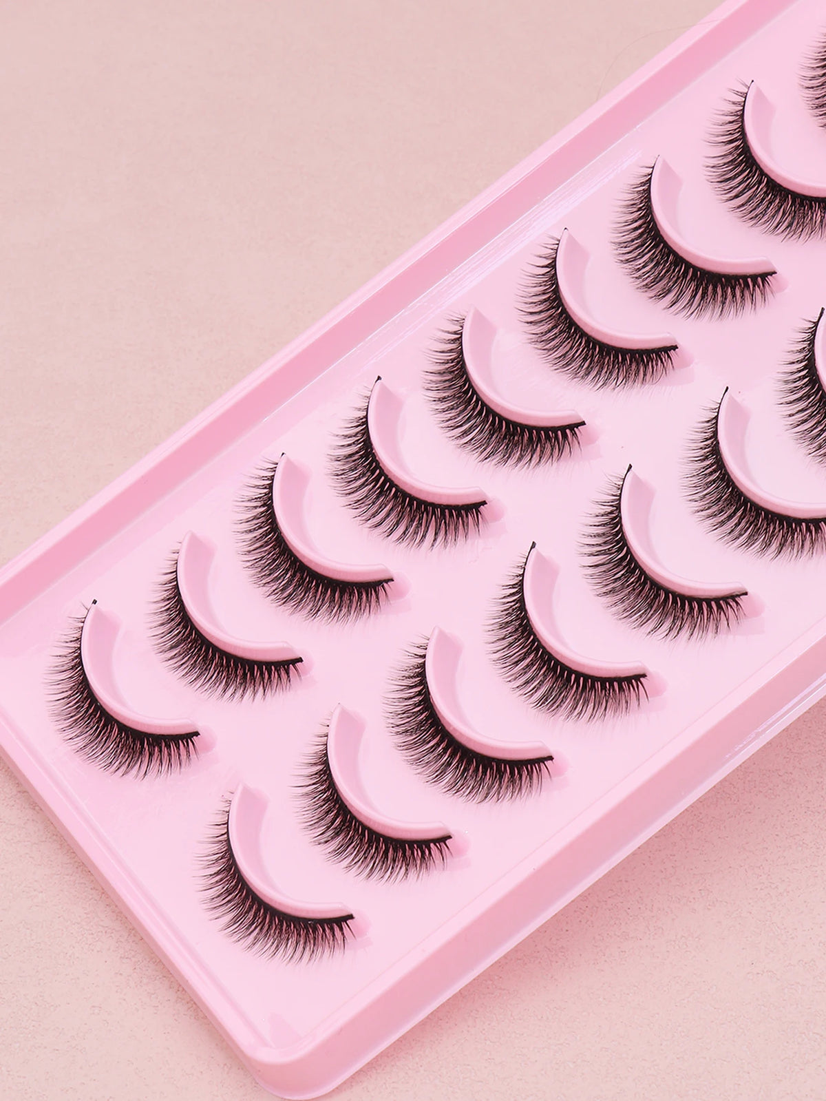 10 Pairs Natural Eye Lashes Faux Mink Eyelashes Winged End Eye Elongated Eyelashes Natural Long Manga Lashes Fake Lashes Makeup